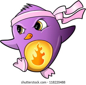 Warrior Ninja Penguin Vector