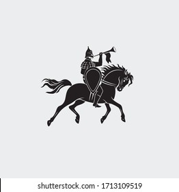 Guerrero a caballo con una soga