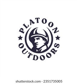 warrior outdoor logo design vector
