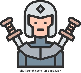 Warrior Outline Filled Style Icon