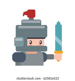 Warrior Pixelated videogame