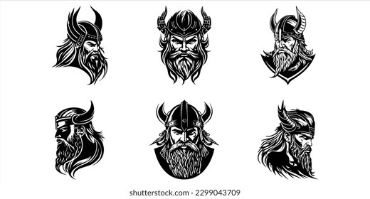 Warrior Portrait Vector Logo Bundle