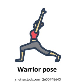 Warrior pose, Vector Icon which can easily modify or edit
