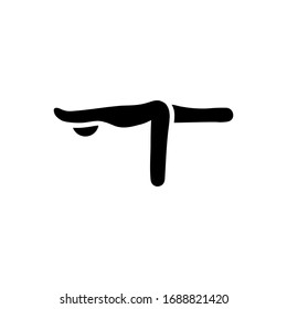 Warrior pose yoga icon. Flat vector graphic in white background.