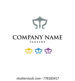 WARRIOR ROMAN KNIGHT FIGHTER COMPANY LOGO VECTOR