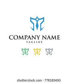 WARRIOR ROMAN KNIGHT FIGHTER COMPANY LOGO VECTOR