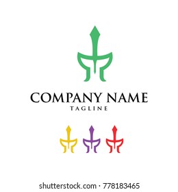 WARRIOR ROMAN KNIGHT FIGHTER COMPANY LOGO VECTOR
