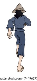Warrior running illustration