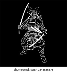 a warrior Samurai isolated