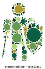 warrior shape vector design by color point
