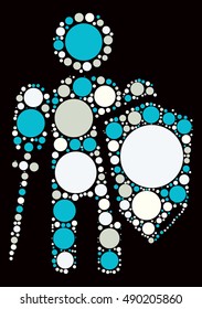 warrior shape vector design by color point

