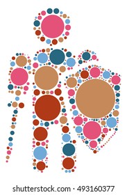 warrior shape vector design by color point
