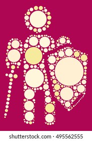 warrior shape vector design by color point
