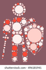 warrior shape vector design by color point
