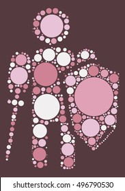 warrior shape vector design by color point
