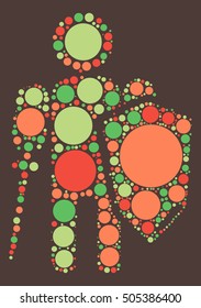 warrior shape vector design by color point
