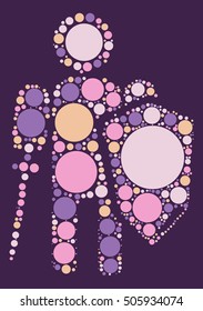 warrior shape vector design by color point
