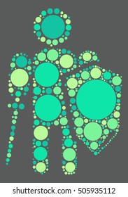 warrior shape vector design by color point

