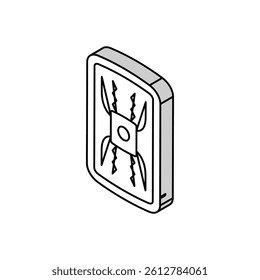 warrior shield ancient rome isometric icon vector. warrior shield ancient rome sign. isolated symbol illustration