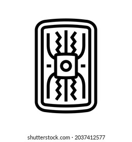 warrior shield ancient rome line icon vector. warrior shield ancient rome sign. isolated contour symbol black illustration