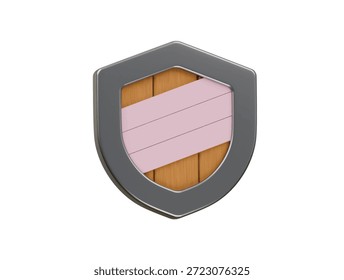 warrior shield icon 3d illustration render