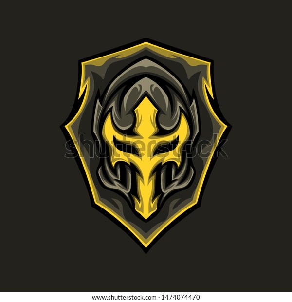 Vector De Stock Libre De Regalías Sobre Warrior Shield Logo Esport Gaming1474074470