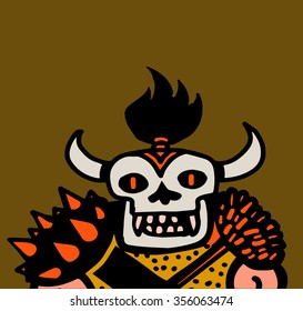 Warrior with skull mask
