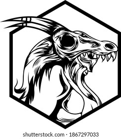 Warrior Skull In Peace Illustration  