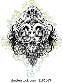 Warrior skull vector illustration