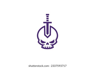 warrior skull vector template logo design