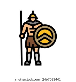warrior soldier roman greek color icon vector. warrior soldier roman greek sign. isolated symbol illustration