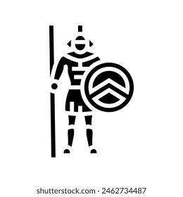 warrior soldier roman greek glyph icon vector. warrior soldier roman greek sign. isolated symbol illustration