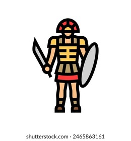 warrior sparta color icon vector. warrior sparta sign. isolated symbol illustration