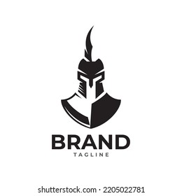 warrior sparta logo vector template. strong knight symbol.