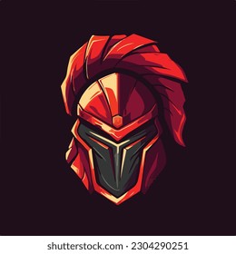warrior spartan knight head e sport logo badge vector illustration