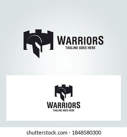 Warrior Spartan logo design template. Vector illustration