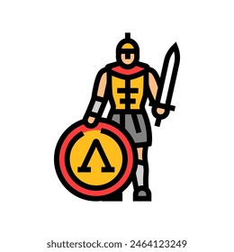 warrior spartan roman greek color icon vector. warrior spartan roman greek sign. isolated symbol illustration