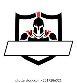 warrior spartan shield logo design 