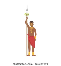 Warrior With Spear From African Native Tribe