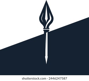 Warrior Spear Vector, Minimalist Logo