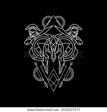 Warrior Spirit Geometry Line Styles for merchandise, apparel or other