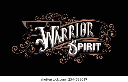 WARRIOR SPIRIT lettering custom style design