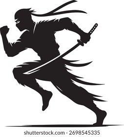 Guerrero con espada en blanco y negro