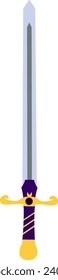Warrior Sword Cartoon Vector Illustration