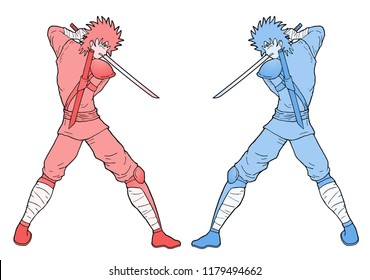 warrior with sword illustration