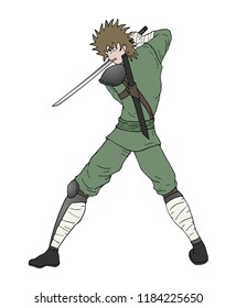 warrior with sword illustration