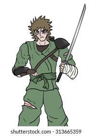 warrior with sword illustration