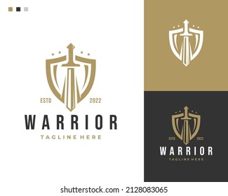 Warrior Sword Logo Design Template Stock Vector (Royalty Free ...