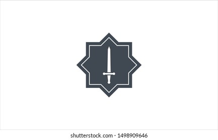 Warrior Sword logo vintage vector