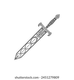 Warrior sword vector illustration design style  